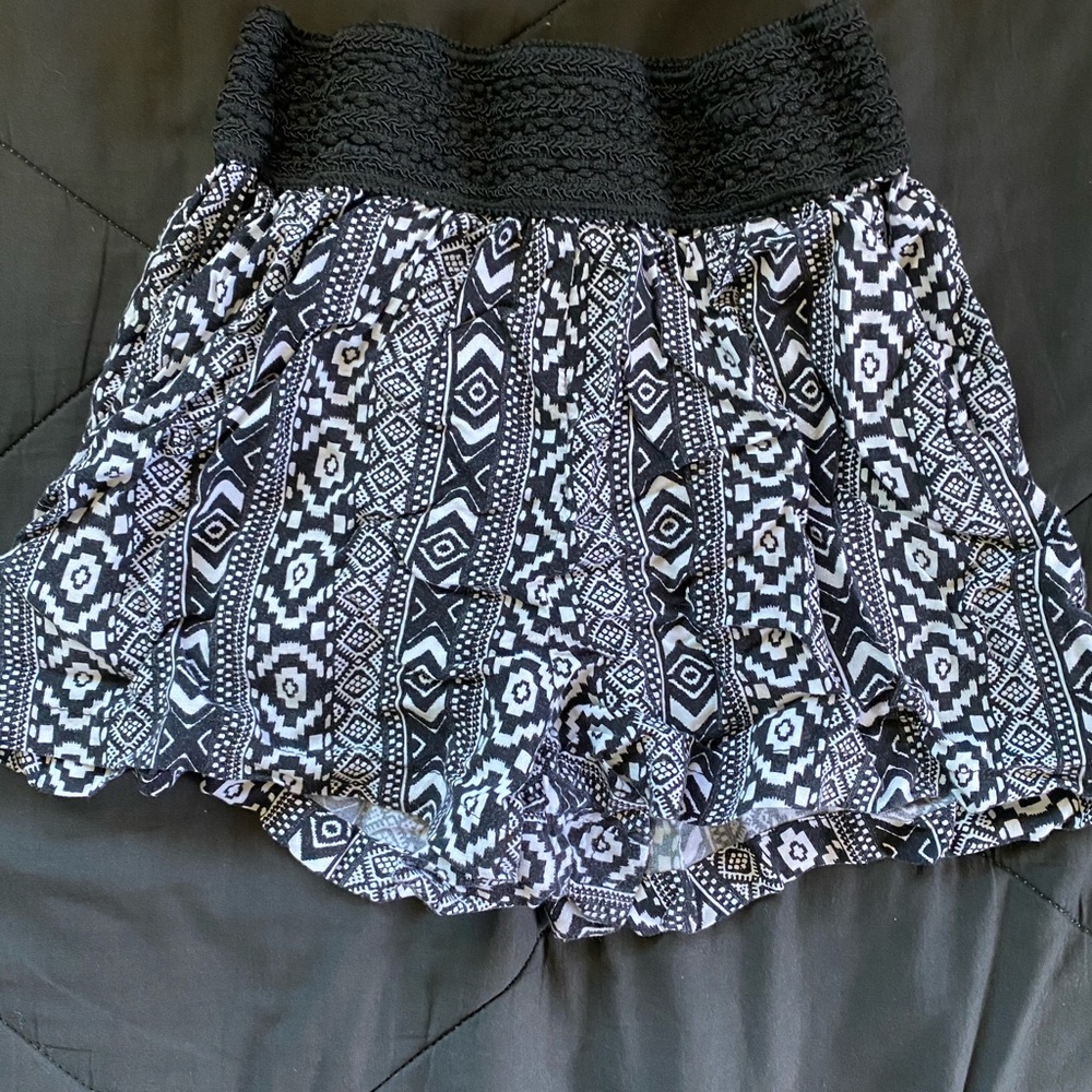 Black and White Printed Shorts